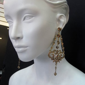 Golden  brown chandelier earrings