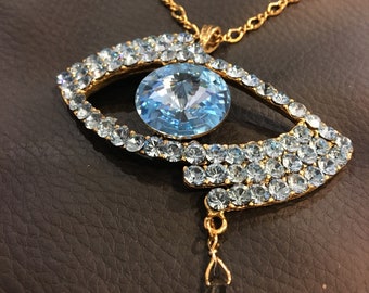 Aqua Blue eye pendant
