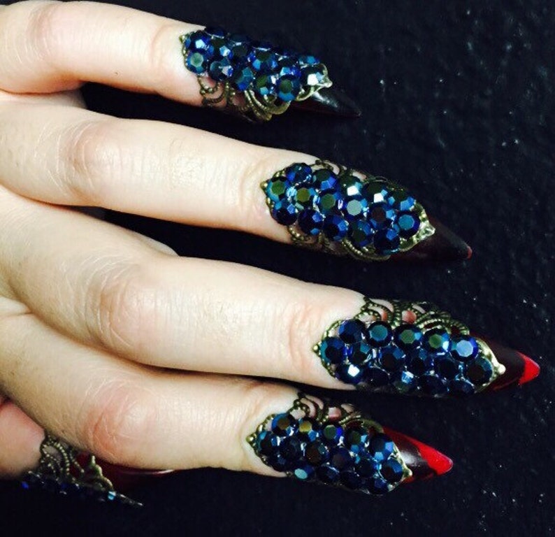 Blinged Out Nail Tips. Set of 5. - Etsy