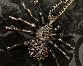 Black Hematite Spider Necklace
