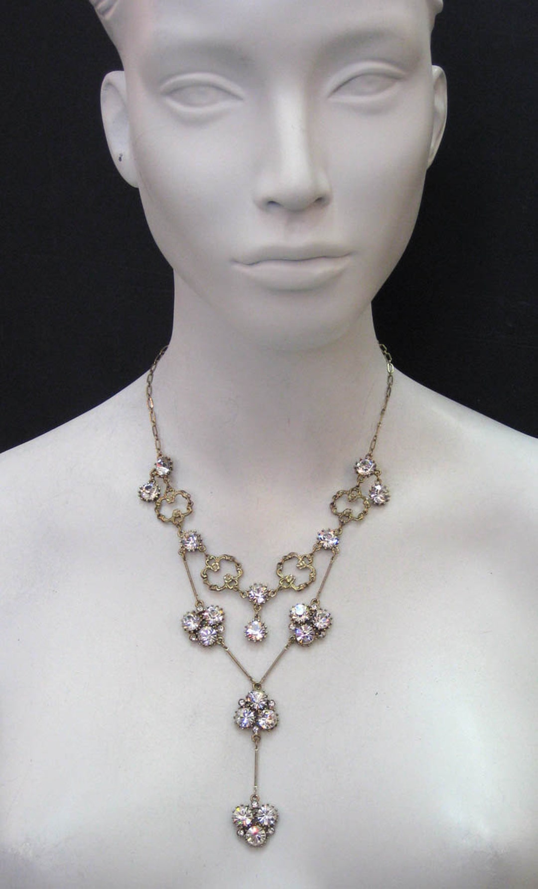 Swarovski Crystal Antique Gold Plated Necklace 6379 - Etsy