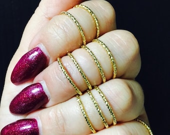 Gold stackable rings, set of 10