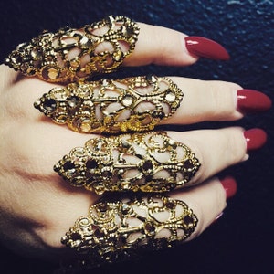 Set of 5 adjustable knuckle rings