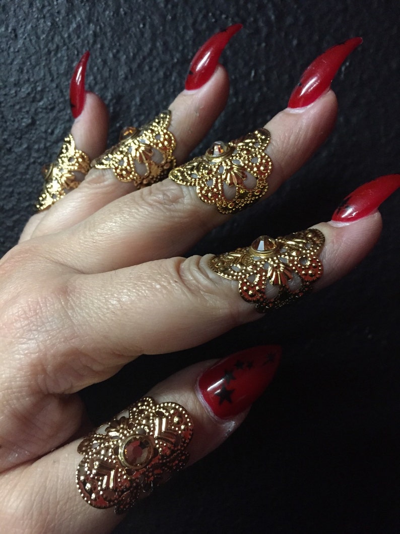 Gold cuff rings set of 5