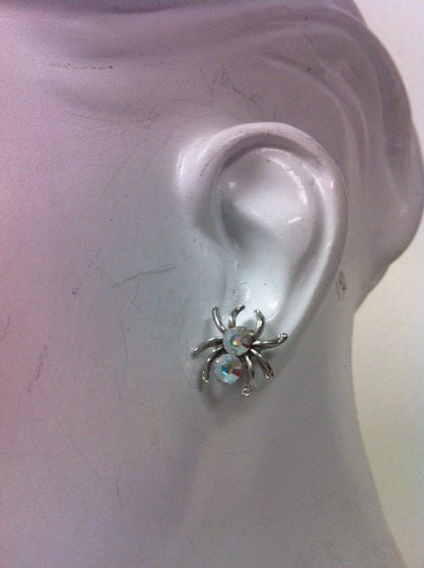 Spider Stud Earring Silver Plated With AB Swarovski Crystal 3099SE Etsy Canada