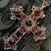 Pomegranate red Renaissance cross pendant