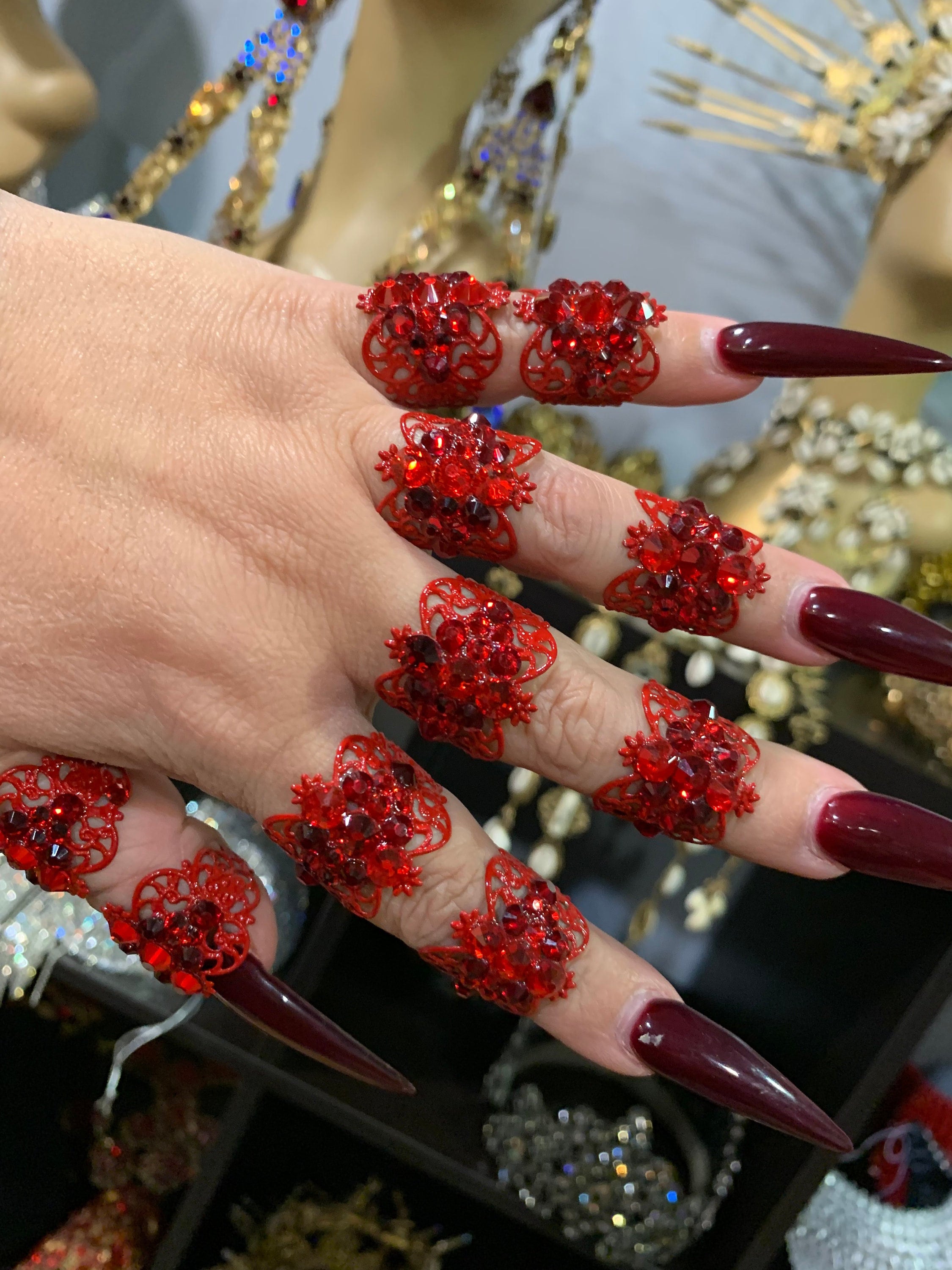 Scuf Red Ware Rings Red Stackable Ring Cuffs - Etsy