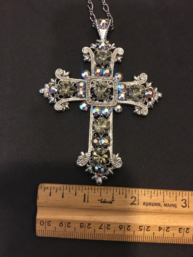 Gothic Renaissance Silver Cross Pendant Necklace 5201xn Etsy