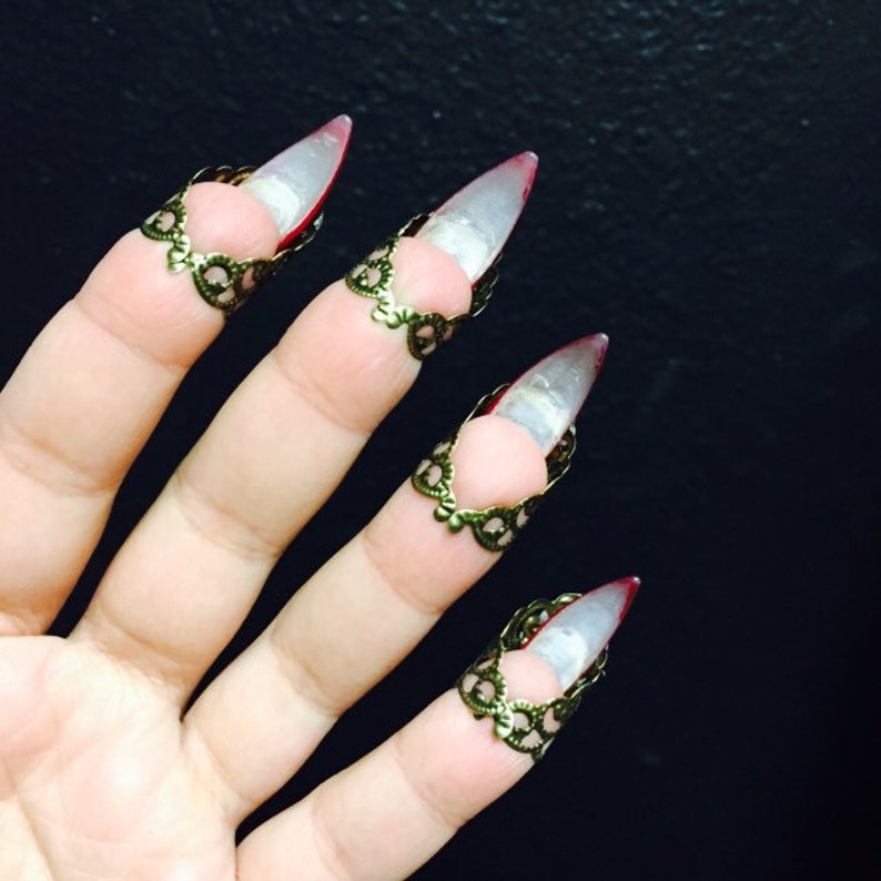 Blinged Out Nail Tips. Set of 5. - Etsy