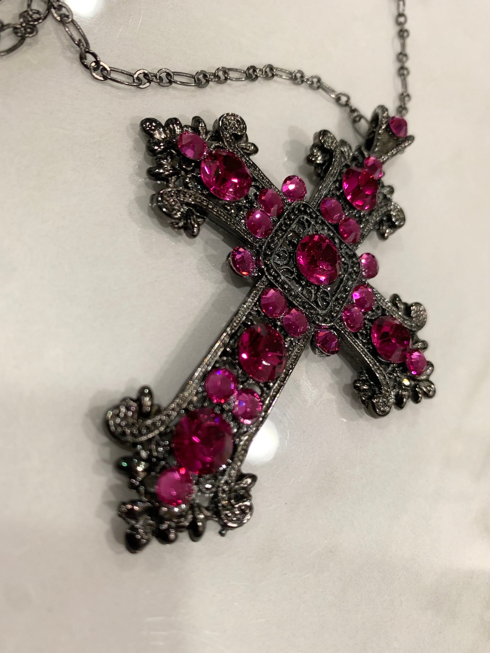 Fuchsia Pink Renaisance Cross - Etsy