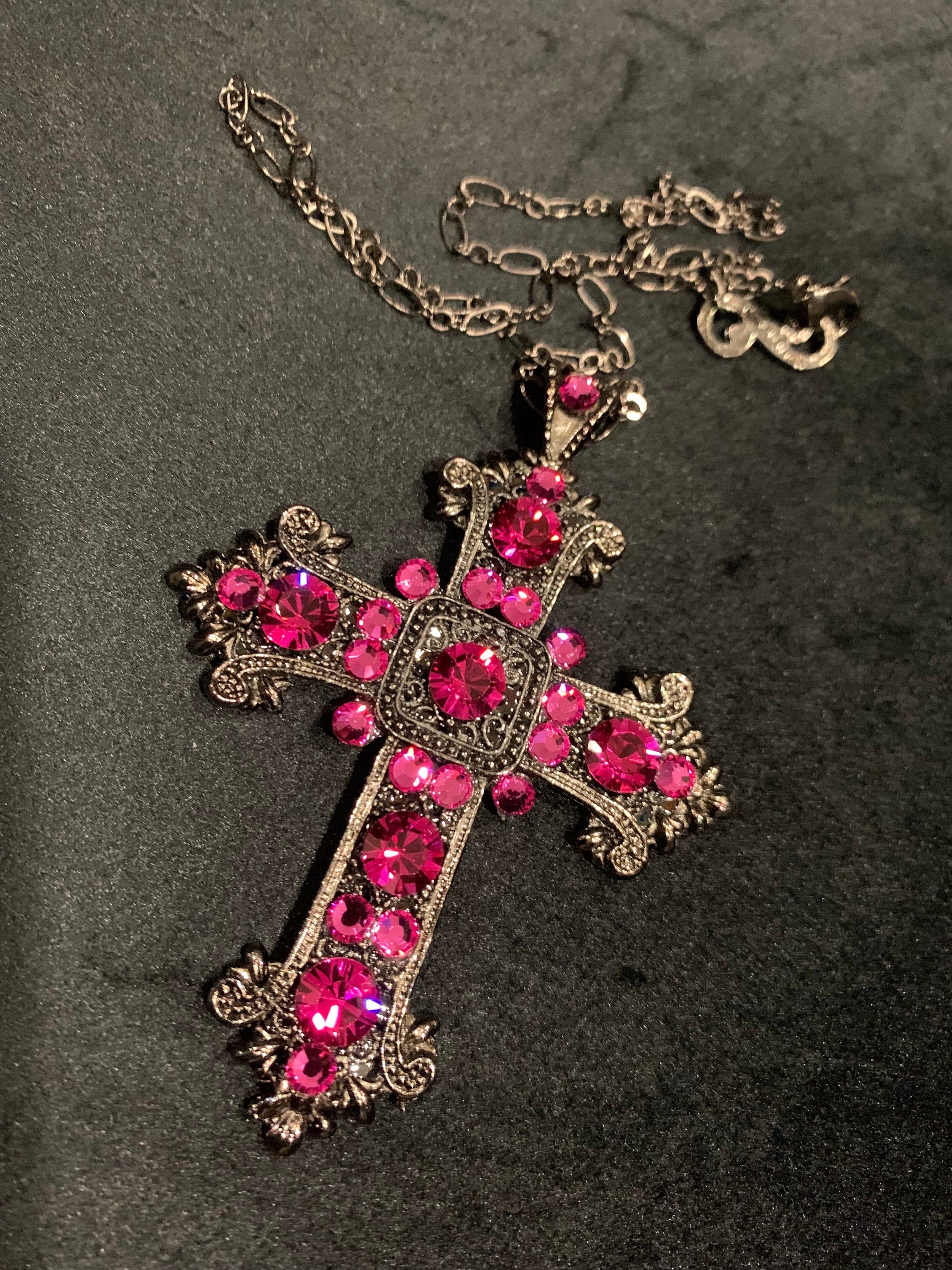 Fuchsia Pink Renaisance Cross - Etsy