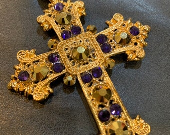 Purple and gold Renaissance cross