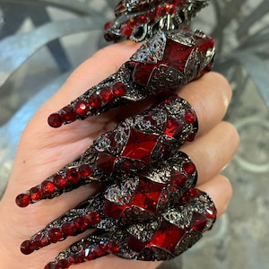 Red and black cone rings. (Set of 5)