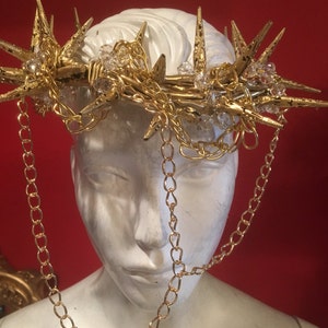 Crystal/chain thorn crown
