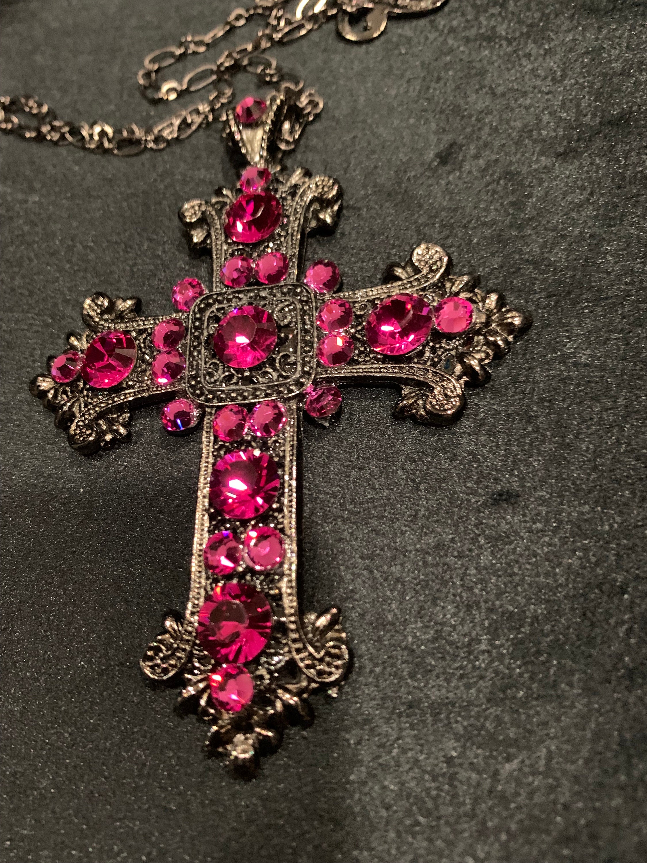 Fuchsia Pink Renaisance Cross - Etsy