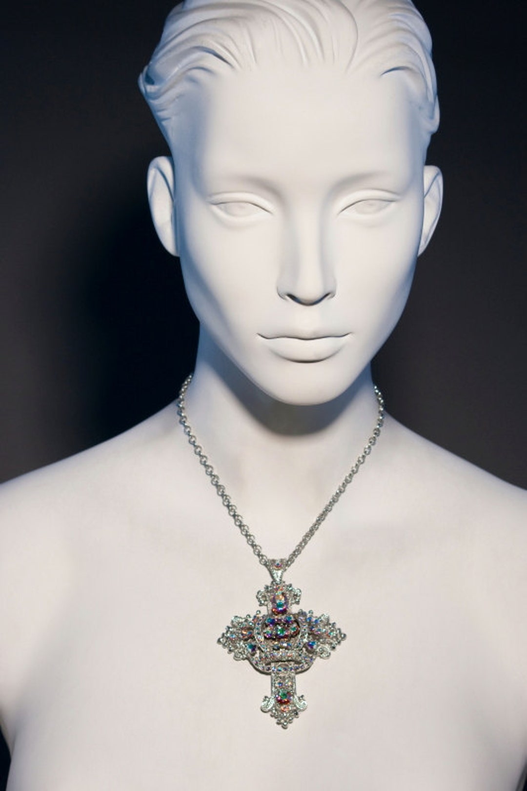 Empress Silver Multi Cross and Crown Pendant Necklace 6362PN Etsy