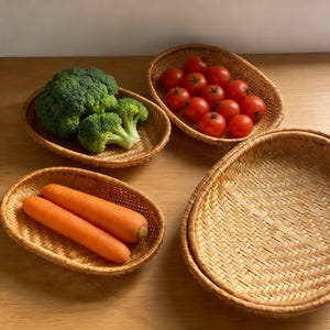 Exclusive Handwoven Bamboo Wabi-Sabi Tray, Smoked Finish Kitchen Serving Platter,  Gift
