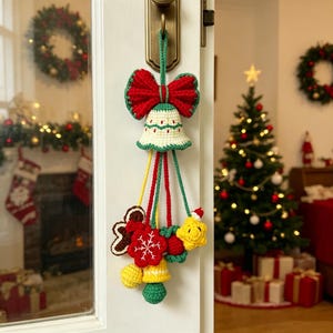 Adorno navideño de pared para interiores tejido a mano, adorno de temporada con temática navideña, acento de pared para el hogar, recuerdo de inauguración de casa de invierno.