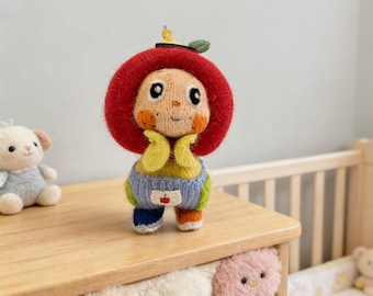 Handmade red apple dolls, baby gifts, interior home decorations, children's room ornaments, Father's Day. Wedding party