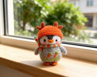 Handmade knitted winter penguin doll, creative children's gift, decorative pendant, Father's Day gift.Wedding party