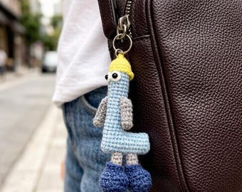 Colgante con la letra mayúscula "L" tejida a mano, llavero, accesorio para bolso, regalo creativo, Día del Padre.