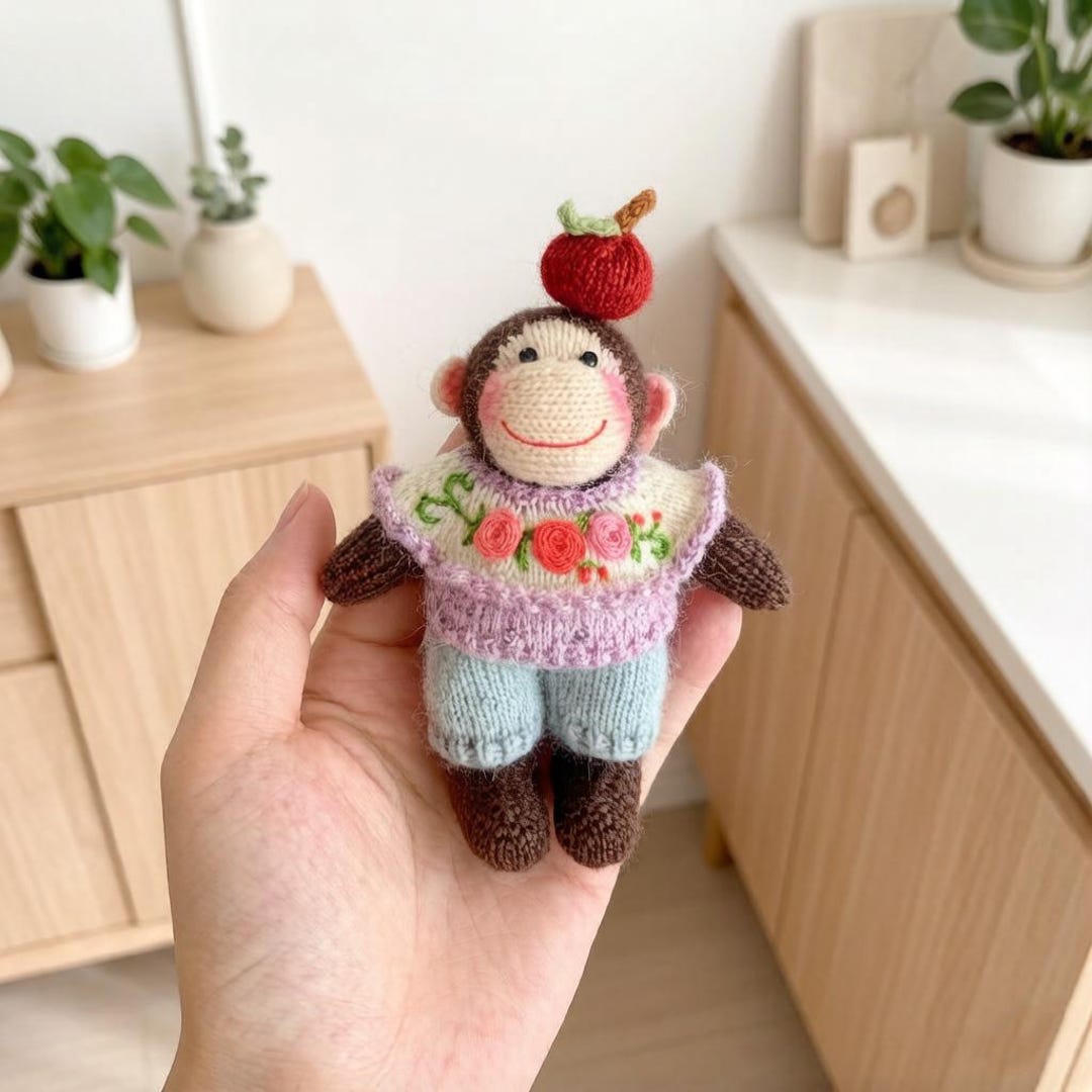 Artisan Knit Primate Sculpted Pieces Imaginative Juvenile Tokens