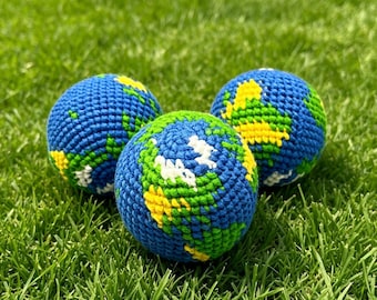 Weaving Earth Crochet earthHacky Sacks Planet Beach Throwing Play Toy Save the Earth  Foot Bag Stress Ball  Games  Outdoor  Retrospective