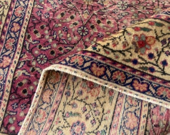 Antique Area rug, Boho Rustic Persiani Rug, Pastel Rug Wool Hand Made Rug Turkish Rug, Oriental Rug Geomatric Rug Runner Rug 3.4x5.4 Ft Rug