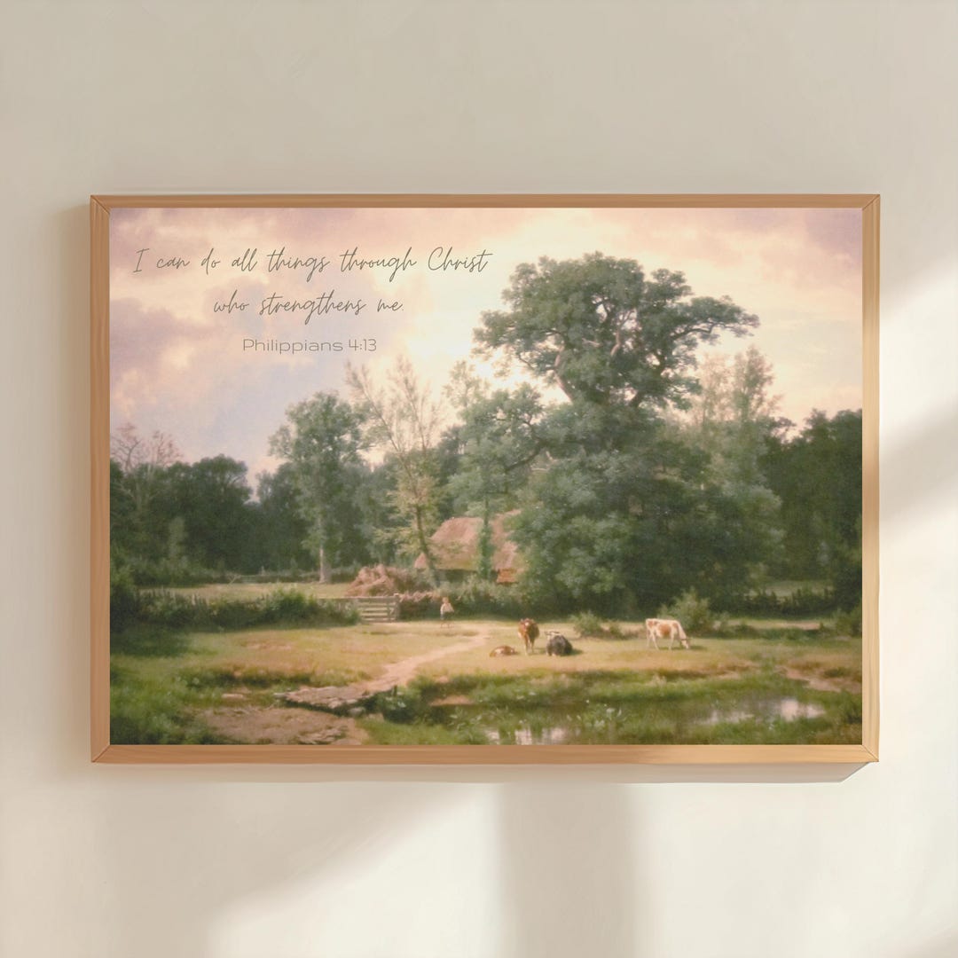 Spring Scripture Landscape Vintage Landscape Spring Scripture Wall Art Quotes Living Bedroom ...