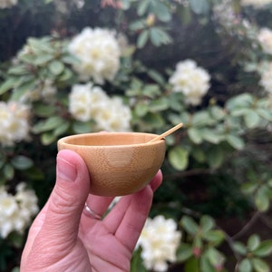 New! Mini Bamboo Mixing Bowl Set for Facial Masks + Scrubs - natural, sustainable, eco environmentally friendly, plastic-free, plant based