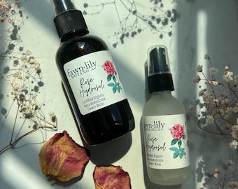 Organic Bulgarian Rose Hydrosol - Preservative-free flower water to tone, refresh and calm all skin types, gentle natural pure skin cleanser