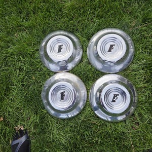 1951 Ford Dog Dish Hubcaps Set (4) – Rat Rod OEM Wheel Covers