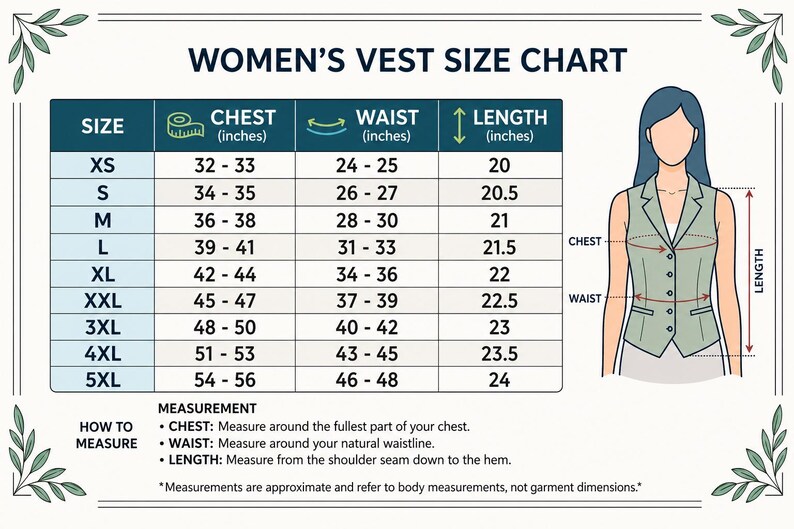 Vest Measurement Vintage Style 1930s Herringbone Tweed Vest for Women | Handmade Slim ...