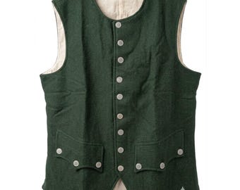 Unisex Revolutionary War Colonial Vest | 18th Century Wool Waistcoat | Historical Reenactment Costume | Colonial Gentleman Clothing