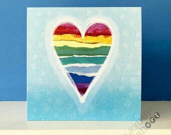 Follow Your Heart Greeting Card - Love Art Rainbow LGBTQ Sweet Valentines