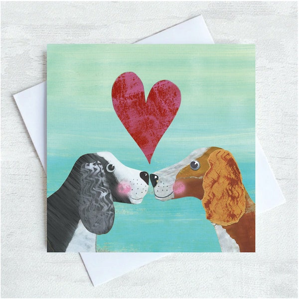 Puppy Love - Cute Valentine’s Card - Cute Dog Card - Anniversary Card - Love Card - Card for boyfriend - Card for husband - Dog lover