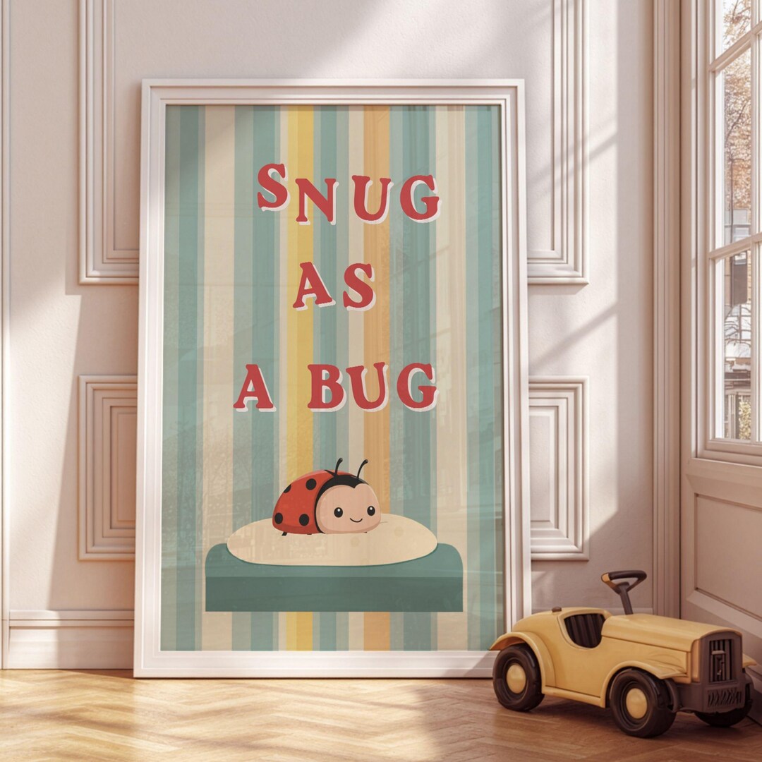 Snug as a Bug Nursery Wall Art | Ladybug Kids Print | First Birthday ...