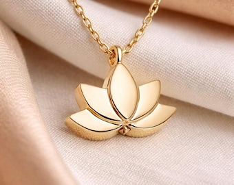 14K Real Gold Lotus Cremation Necklace, Memorial Ashes Holder for Family, Urn Necklace for Ashes, Memorial Jewelry, Ashes Necklace
