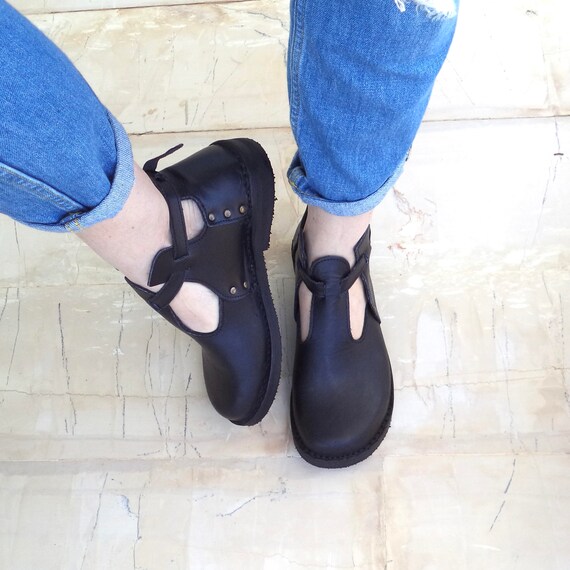 Handmade Leather Short Boots Comfortable Black Booties Funky Etsy