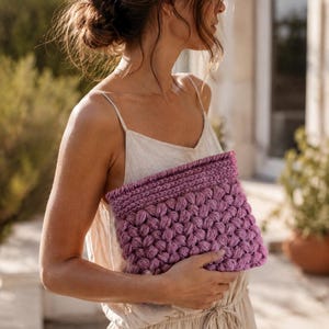 Patrón de bolso de mano a crochet, bolso de mano fácil a crochet, bolso de mujer fácil a crochet, patrón de bolso de mano a crochet para principiantes, con videos