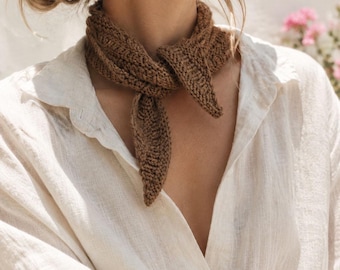 Mini Scarf Knitting Pattern, Small Knit Bandana Scarf Easy Knitting Pattern, Knit Neckerchief Triangle Scarf Knit Pattern, Video Tutorials