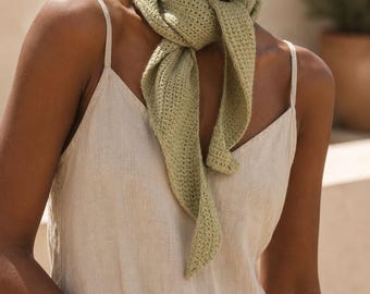 Crochet Bandana Scarf Pattern, Crochet Triangle Scarf, Mini Crochet Neckerchief, Beginner Crochet Scarf Pattern, Small Summer Scarf, Videos