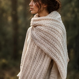 Scarf Knitting Pattern, Oversize Scarf Knit Pattern, Easy Blanket Scarf Pattern, Warm Wrap Scarf Knit Pattern, Chunky Knit Scarf, Videos
