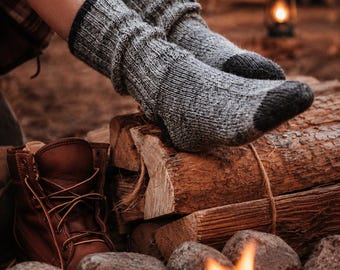Retro Boot Socks Knitting Pattern, Easy Hiking Socks Knitting Pattern, Beginner Knit Socks Pattern, Retro Knit Socks, Video Tutorials