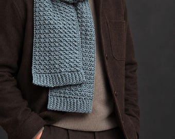 Crochet Men's Scarf Pattern, Easy Crochet Pattern, Textured Scarf Crochet Pattern, Beginner Crochet Scarf Pattern, Fall Scarf, Videos