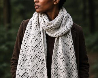 Lace Scarf Knitting Pattern, Easy Scarf Knit Pattern, Fall Fashion Knit Scarf Pattern, Women Knit Shawl Scarf, Knit Wrap Pattern, Videos