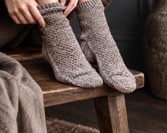 Boot Socks Knitting Pattern, Easy Crew Socks, Top-Down Cozy Fall Socks Knit Pattern, Knit Hiking Socks, Beginner Socks Pattern, Videos