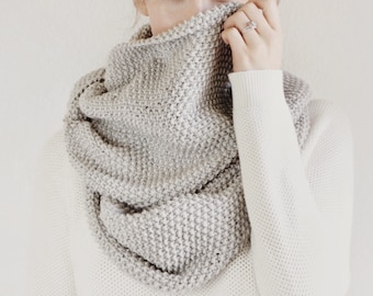 KNITTING PATTERN ⨯ Infinity Scarf Knit Pattern, Beginner Knitting Pattern, Easy Knit Pattern ⨯ Infinity Scarf Knit Pattern, Beginner Knit