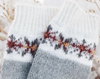 PATRON DE TRICOT ⨯ Modèle de tricot de chaussettes Fair Isle, modèle de tricot de chaussettes pour bottes d'hiver ⨯ Modèle de tricot de chaussettes d'hiver pour femmes, modèle de tricot