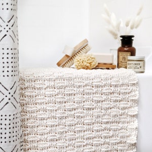 PATRÓN DE GANCHILLO ⨯ Patrón de alfombra de baño tejida a crochet, Patrón de alfombra de crochet ecológica ⨯ Patrón de alfombra de baño texturizada a crochet, Patrón de crochet fácil